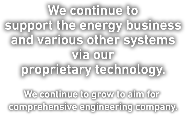 We continue to support the energy business and various other systems via our proprietary technology. We continue to grow to aim for comprehensive engineering company.